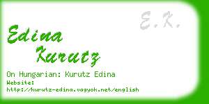 edina kurutz business card